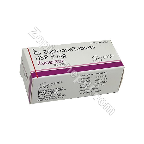 Zunestar 3 mg (Eszopiclone)